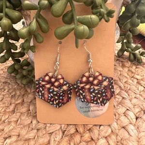 Christmas Gift Box Earrings, Colorful Acrylic